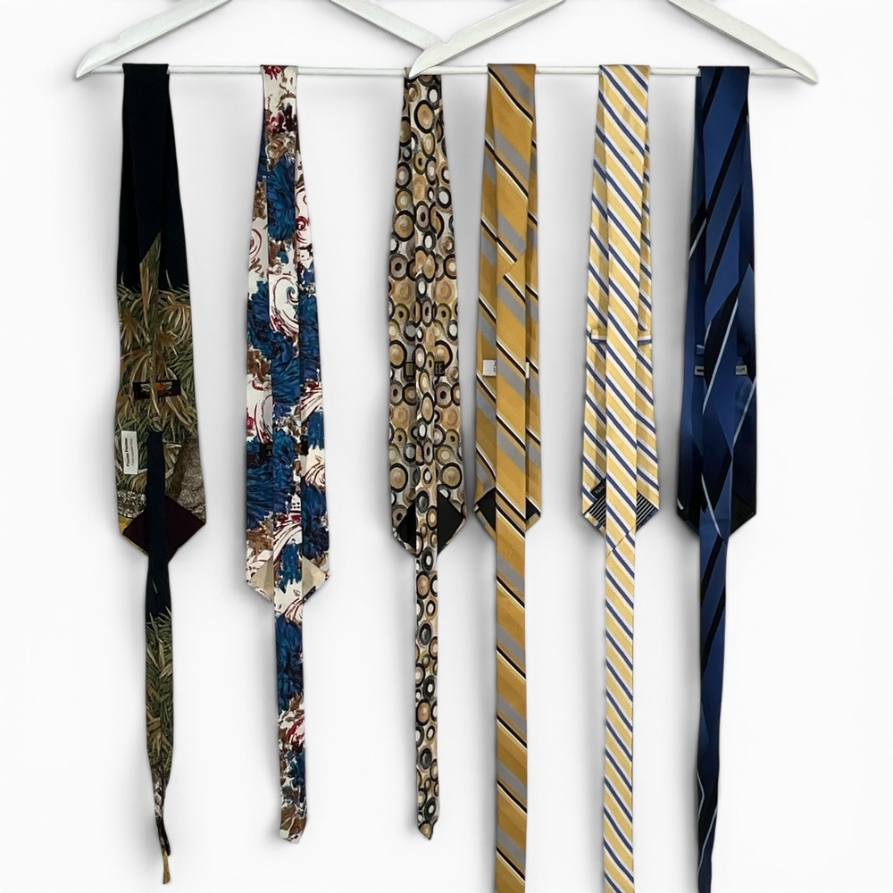 Mens‎ Tie Bundle Lot 6 Nautica Jones New York Silk Striped Floral Geometric